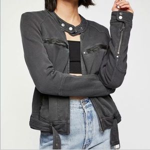 NEW FREE PEOPLE RIDE BY KNIT MOTO JACKET SMALL